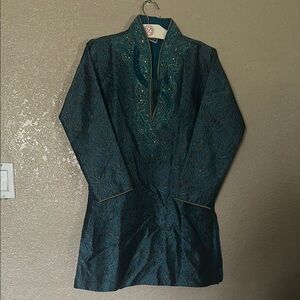 Shreeji Embroidered Teal Kurta size 9